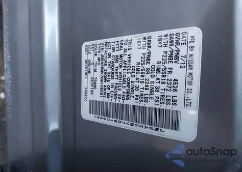 2013 Nissan Rogue Sv W/Sl Pkg из США, поврежденный, VIN JN8AS5MV7DW106891